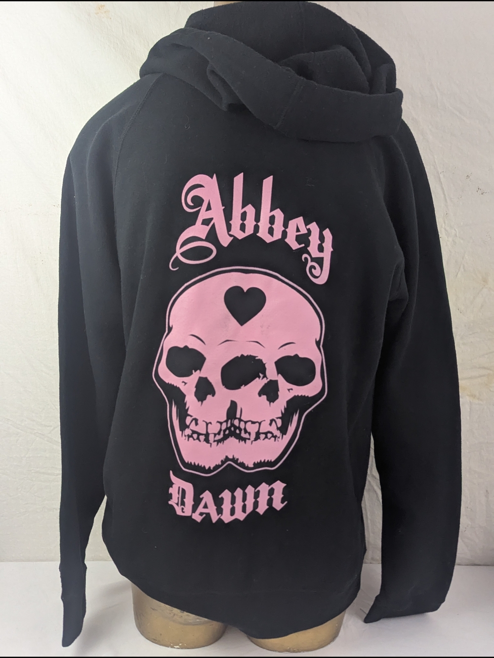 Abbey Dawn by Avril Lavigne Black Hoodie with Pink Skull Medium